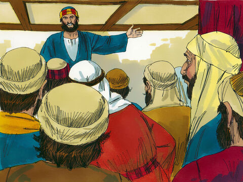 Pedro se levantou no grupo de cerca de 120 discípulos, para falar sobre um substituto para Judas, que havia traído Jesus. As profecias sobre esse incidente no Salmo 69: 25 e no Salmo 109: 8 afirmavam "Que outro ocupe seu lugar de liderança”. – Slide número 7