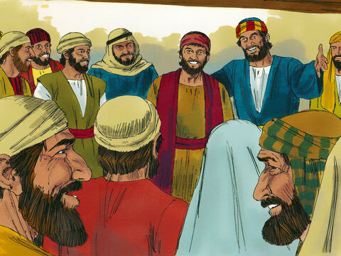 A sorte caiu sobre Matias. Ele se juntou aos 11 apóstolos, perfazendo um total de 12. – Slide número 11