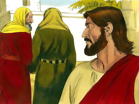 Aqueles que estavam ouvindo ficaram surpresos com Sua resposta. Os fariseus e apoiadores de Herodes foram embora frustrados por não terem conseguido apanhar Jesus. – Slide número 12