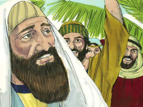 Alguns dos fariseus na multidão disseram a Jesus: “Mestre, diga aos seus discípulos para pararem de gritar”. – Slide número 10