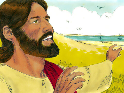Depois de um dia agitado ensinando, já ao anoitecer Jesus falou com seus discípulos, “Vamos para o outro lado do Mar da Galileia.” – Slide número 1