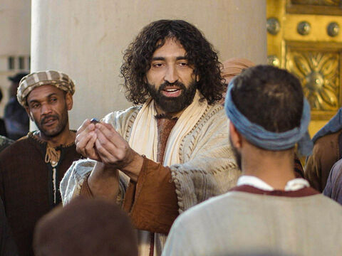 – Deem a César o que é de César – respondeu Jesus – e deem a Deus o que é de Deus. – Slide número 11