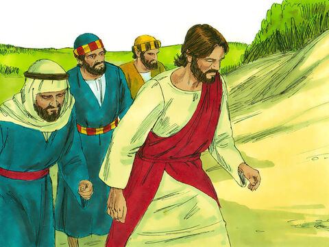 Jesus e seus discípulos estavam no caminho à cidade de Jerusalém e chegaram à fronteira entre a Galileia e a Samaria. – Slide número 1