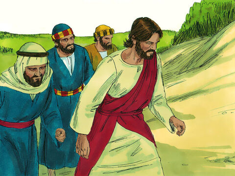Jesus tomou Pedro, Tiago e João e os conduziu até um alto monte para orar. Eles estavam sozinhos. – Slide número 1