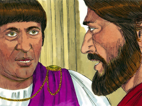 “Você é o rei dos judeus?”, perguntou Pilatos. “Você o disse”, respondeu Jesus. – Slide número 2