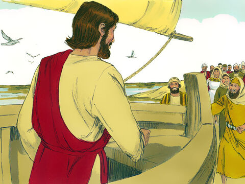 Ao descerem do barco, as pessoas reconheceram Jesus e começaram a trazer os enfermos para ele. Todos aqueles que tocavam a ponta de suas vestes eram curados. – Slide número 12