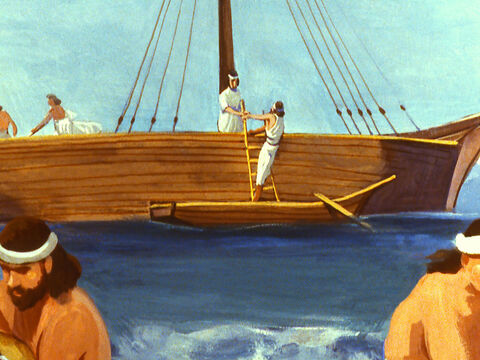 Ele embarcou em um navio em direção a Társis, na Espanha, para ficar tão longe quanto pudesse de Nínive. – Slide número 11