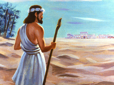 Deus repetiu Suas instruções para que Jonas fosse à cidade de Nínive. Desta vez, Jonas obedeceu. – Slide número 28
