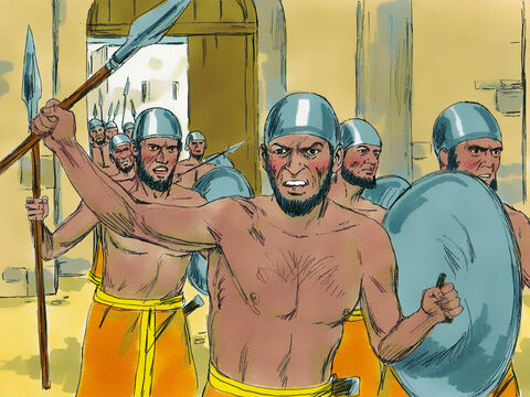 Quando o rei de Ai viu os israelitas do outro lado do vale, ele e todo o seu exército saíram correndo de manhã cedo e os atacaram. Ele não percebeu que uma emboscada havia sido armada. – Slide número 5