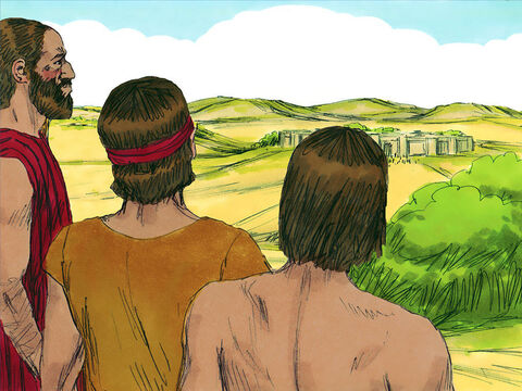 Três dias depois de fazer o tratado, os israelitas souberam que essas pessoas na verdade moravam nas proximidades! Eles enviaram homens para investigar e chegaram às suas cidades em três dias. – Slide número 9