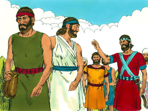 Secretamente, Josué enviou dois espias para recolherem informações sobre a terra e a cidade de Jericó. – Slide número 7