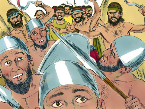 Naquela noite, os israelitas pegaram os exércitos amorreus de surpresa e os perseguiram enquanto fugiam. – Slide número 6