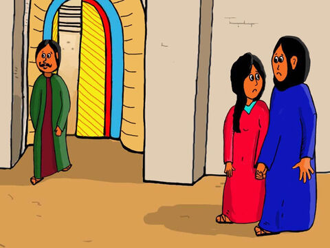 Jesus estava sumido há três dias, e Maria e José estavam muito preocupados. Eles decidiram ir ao Templo e pedir a Deus por Ele. – Slide número 23