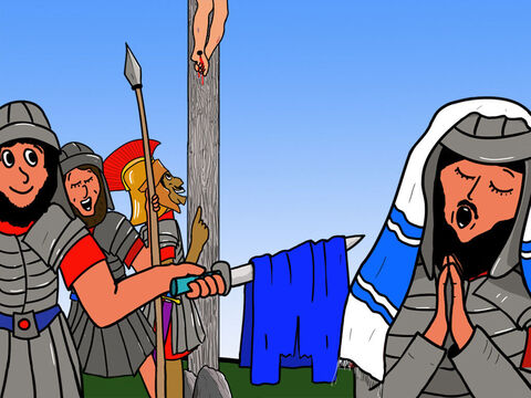 Os soldados insultavam Jesus por ser o “Rei dos judeus”... – Slide número 21