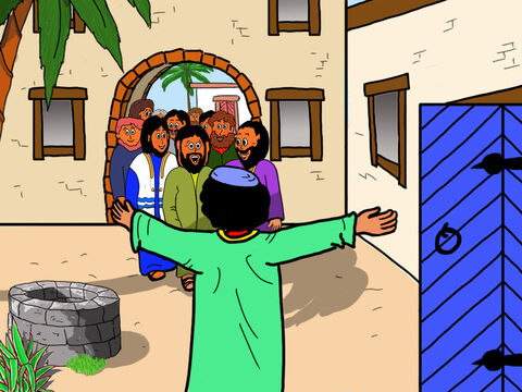 Mas Jesus e Seus discípulos não se importaram com o que as pessoas pensavam sobre Zaqueu. Eles ficaram felizes em ir para a casa desse homem impopular, que roubava dinheiro. – Slide número 31