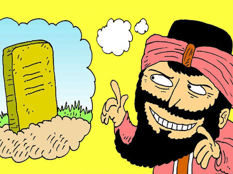 Hamã fez um plano inteligente. Ele enganaria o rei para fazer uma lei ordenando que todos os judeus morressem. – Slide número 4