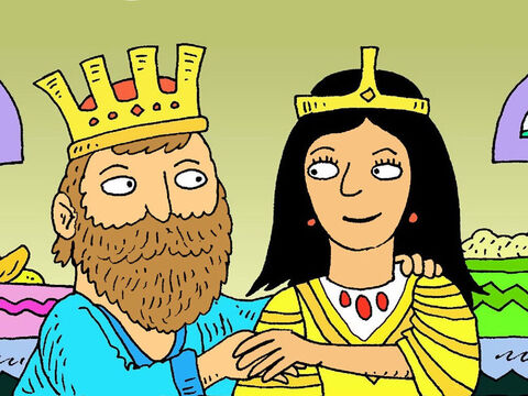 O rei ordenou que Hamã fosse morto. Agora os judeus estavam a salvo, e a rainha Ester também. – Slide número 8