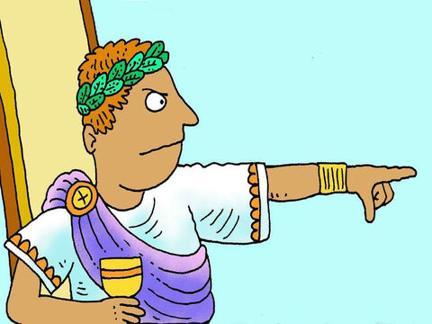 O imperador Augusto queria mais dinheiro de impostos. Ele criou uma nova lei de que todos deveriam ir à cidade de seus ancestrais para colocar seus nomes em uma lista. Assim José, o carpinteiro, tinha de ir a Belém. – Slide número 3