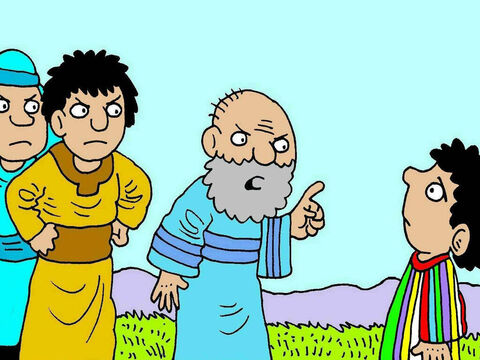 Seu pai falou zangado com José:<br/>– A sua família se inclinaria diante de você? – ele disse. <br/>Mas em seu coração, o pai perguntava se os sonhos eram de Deus. – Slide número 6