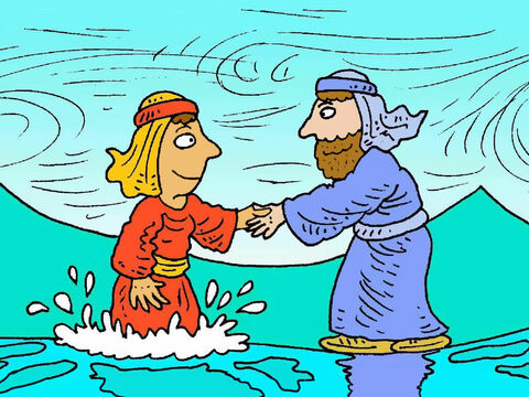 Jesus alcançou sua mão e pegou Pedro. Mesmo que o vento soprasse e as ondas quebrassem ao redor dele, enquanto ele olhava para Jesus, Pedro estava a salvo. – Slide número 6