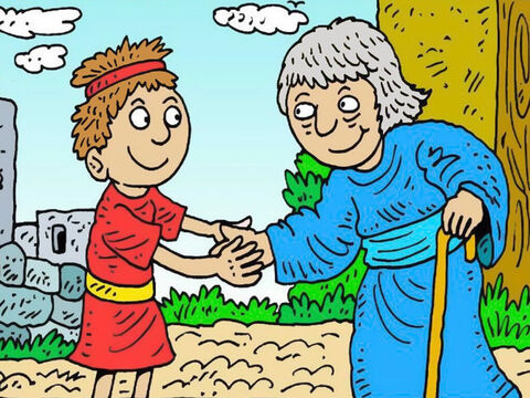 Timóteo amava visitar sua avó, Lóide. Sua avó era gentil e bondosa. Ela amava a Deus e orava para que Timóteo crescesse e amasse a Deus também. – Slide número 1