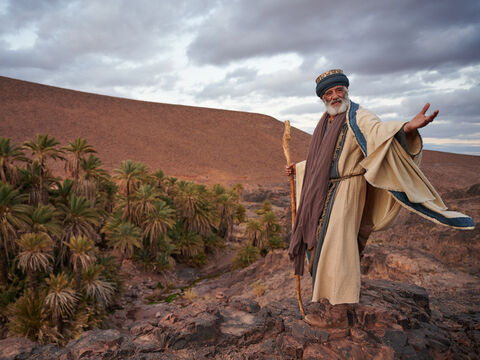 Dali ele partiu em direção às montanhas à leste de Betel e armou sua tenda, com Betel à oeste e Ai à leste. – Slide número 9