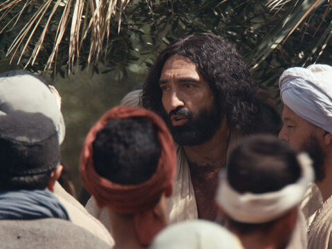 Jesus ouviu o grito de Bartimeu e parou. <br/>– Chamem-no – disse ele à multidão que o rodeava. – Slide número 6