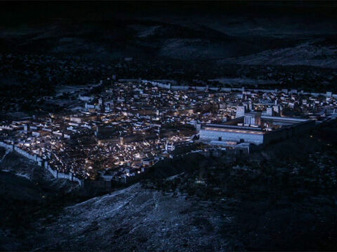 Jerusalém vista do sudeste, à noite. – Slide número 9