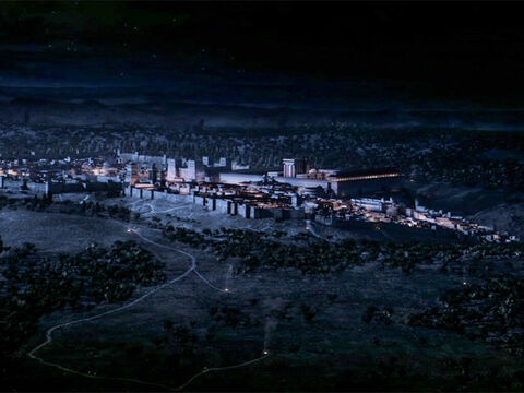 Jerusalém vista do sudoeste à noite. – Slide número 11