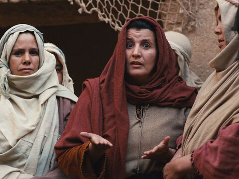 Uma mulher na multidão clamou a Jesus: <br/>– Deus abençoe Sua mãe que lhe deu à luz e o amamentou. – Slide número 10