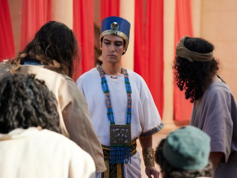 Quando José chegou em casa, eles se prostraram e lhe presentearam com os presentes que haviam trazido.<br/>José perguntou:<br/>– O seu pai idoso ainda está vivo?<br/>– Nosso pai está bem, – eles responderam. Ele ainda é vivo. E curvaram em humildade. – Slide número 13