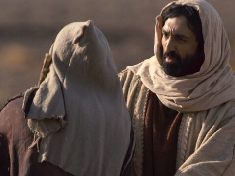 Então Jesus disse ao samaritano: <br/>– Levante-se e vá. Sua fé o curou. – Slide número 11