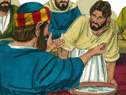 “Mas se eu não fizer isso, você não pode ter parte comigo”, respondeu Jesus. Pedro exclamou: “Então lave também as minhas mãos e minha cabeça – e não apenas os meus pés!” – Slide número 7