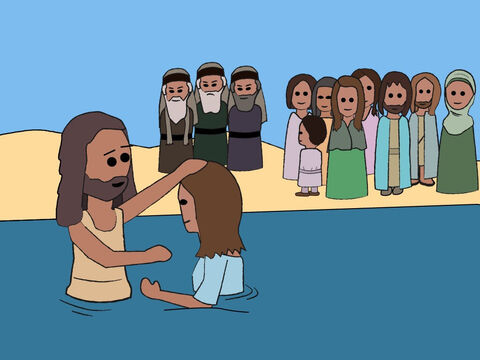 Quando as pessoas confessavam seus pecados, João as batizava no Rio Jordão. – Slide número 6