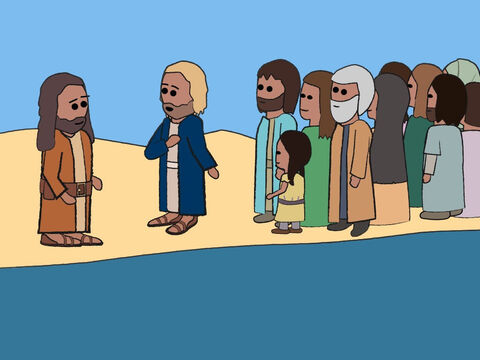 Jesus veio da Galileia ao Rio Jordão para ser batizado por João. – Slide número 16