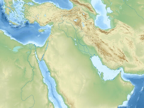 Mapa topográfico do Oriente Médio. – Slide número 1