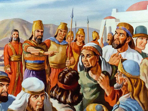 Então o rei deu outra ordem para que os príncipes ímpios – os homens que haviam tramado contra Daniel – fossem jogados aos leões no lugar de Daniel. – Slide número 40
