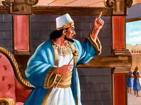 O rei Jorão, animado, mandou que chamassem Eliseu. Que oportunidade! Todo o exército sírio como prisioneiro! Mas ele não ousou agir sem o consentimento de Eliseu. – Slide número 31