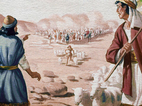 A Bíblia nos conta sobre um tempo em que os midianitas, um povo maldoso e de guerra, vieram como uma praga de gafanhotos e se amontoaram na terra de Israel. – Slide número 1