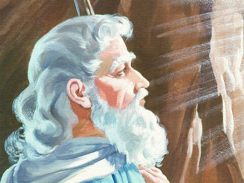 Então, Moisés ficou na montanha por 40 dias e 40 noites enquanto Deus falava com ele lhe entregando todas as Suas leis e juízos. – Slide número 38