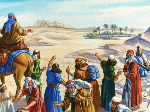 Os egípcios levantaram uma grande poeira, e, quando os israelitas viram a nuvem de poeira a distância, eles sabiam o que isso significava. Os egípcios os estavam perseguindo. – Slide número 26