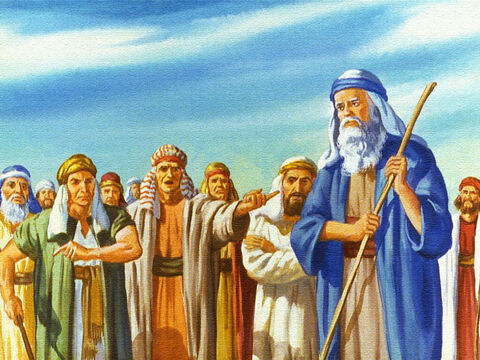 O povo de Israel estava com medo e irado com Moisés por ele os ter trazido para o deserto. Eles esqueceram que Deus estava com eles. – Slide número 27