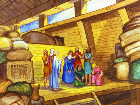 Todo esse tempo Noé e sua família simplesmente esperaram no Senhor. – Slide número 28