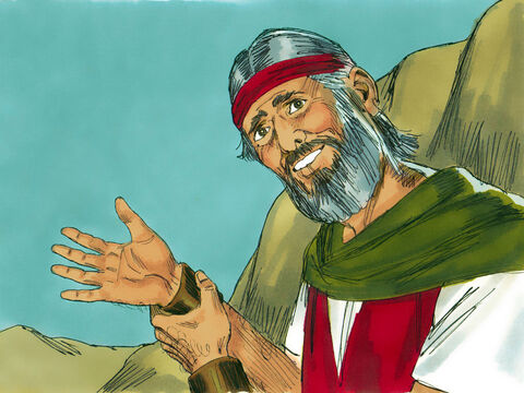 Quando Moisés puxou a mão de sua capa pela segunda vez, sua mão estava curada. – Slide número 16