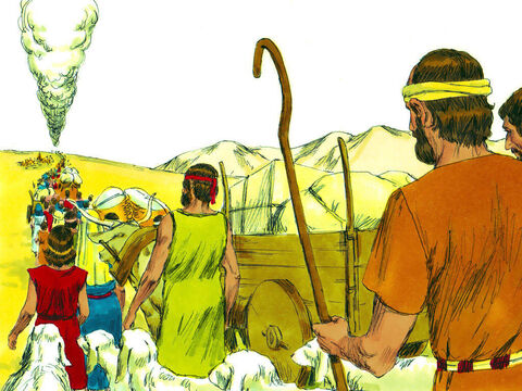 Êxodo 15: 22-27 A coluna de nuvem conduziu o povo do Mar Vermelho pelo deserto de Sur. – Slide número 1
