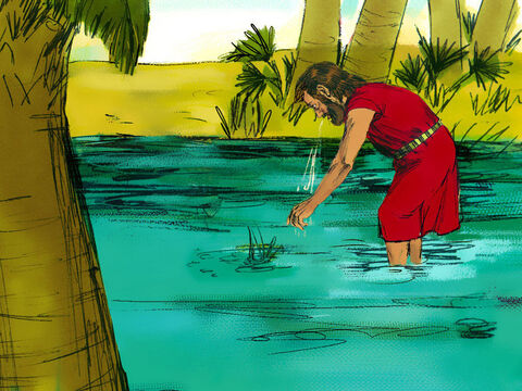 Então, quando chegaram a um lugar com água, ela era amarga e intragável. (Eles o chamaram de Mara, a palavra hebraica para amargo). – Slide número 3
