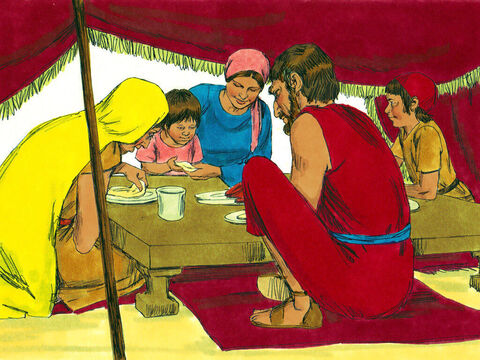 A maioria das pessoas obedeceu a Deus e recolheu comida suficiente para aquele dia. – Slide número 22