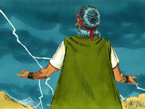 Moisés voltou a subir a montanha para pedir a Deus que perdoasse Seu povo por sua desobediência. – Slide número 21