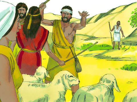 Êxodo 2: 17-20 Mas alguns pastores chegaram e afastaram as mulheres para que eles pudessem pegar água primeiro para seus rebanhos. – Slide número 9