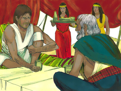 Êxodo 2: 21 Moisés não foi apenas convidado para a refeição, mas para ficar com a família. – Slide número 12